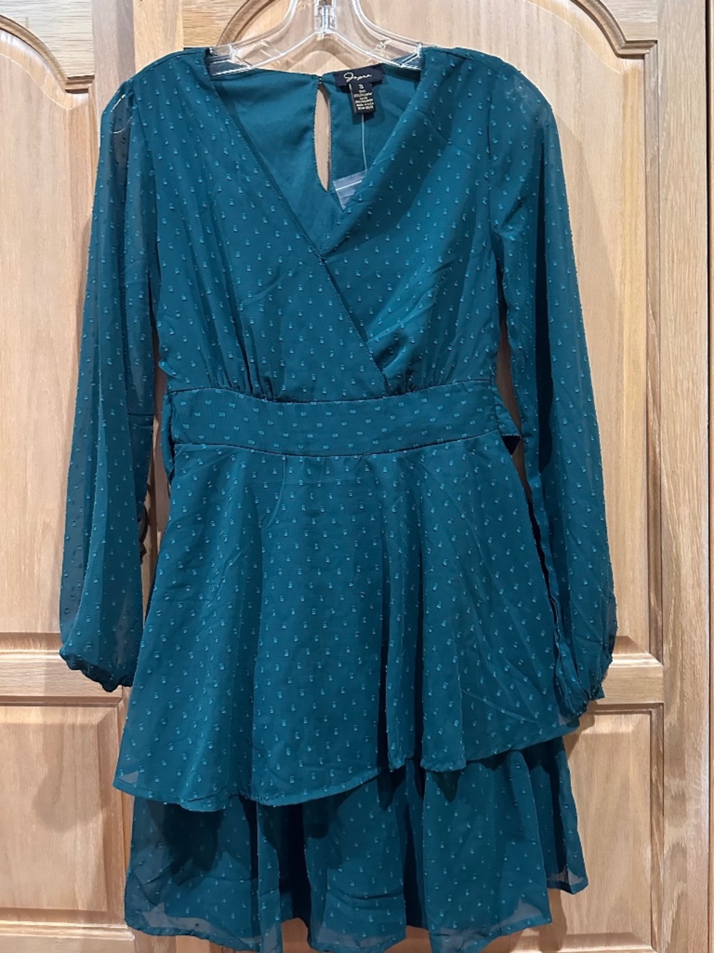 Cross front tiered dress
